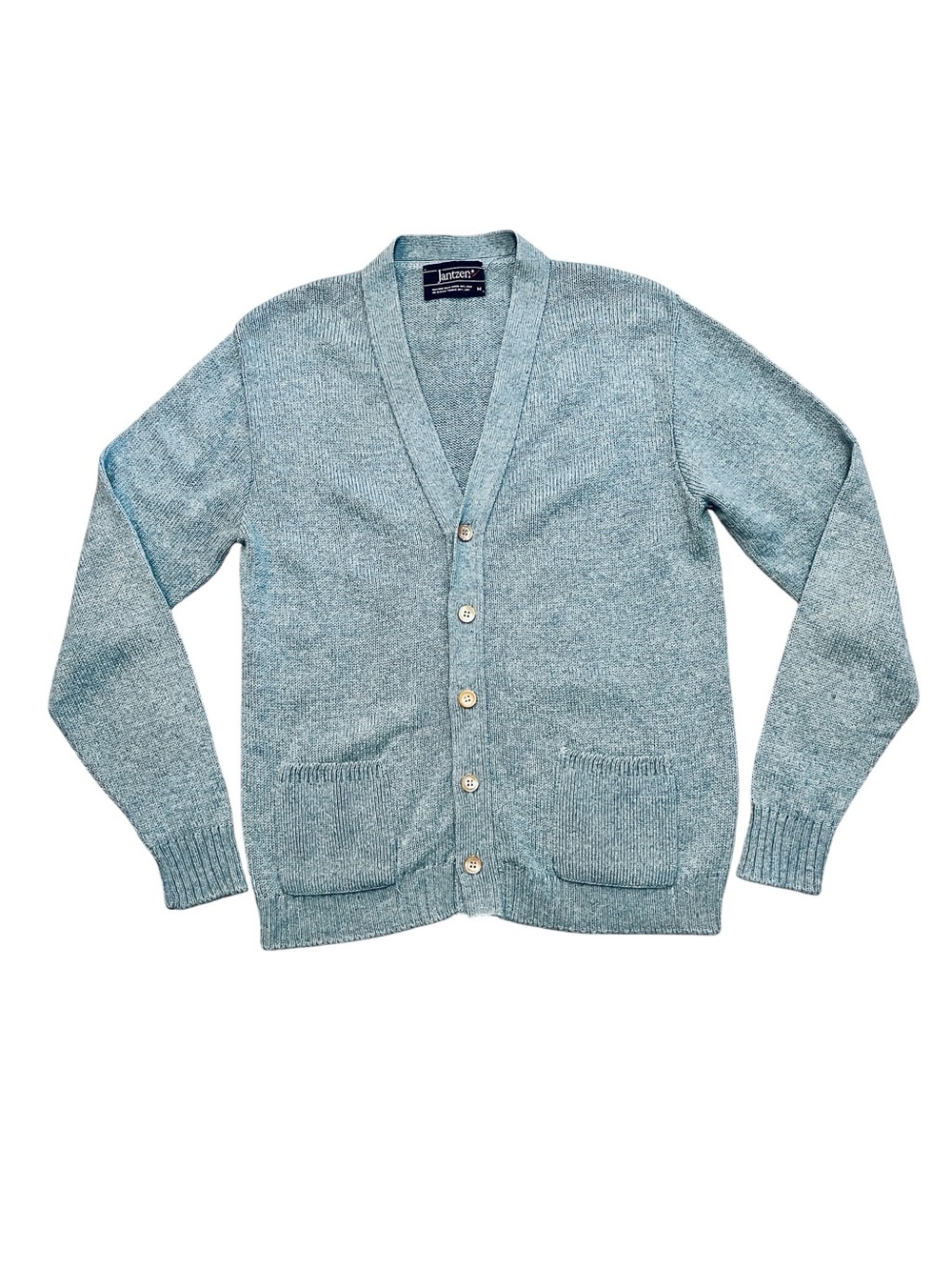 Vintage Light Blue Men's Button Cardigan